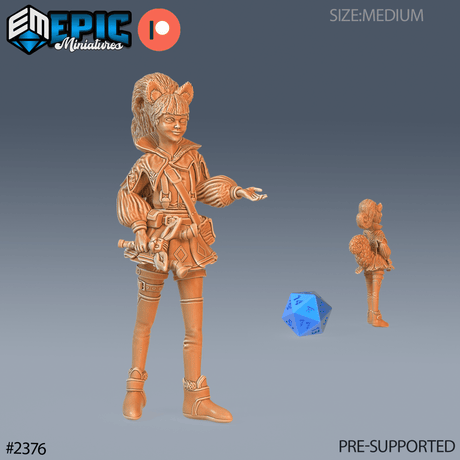 Squirrel Girl Miniature | A - Tabletop RPG & D&D miniature. Perfect for wargaming & collectors