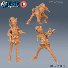Squirrel Girl Miniature | Set of 3 - Tabletop RPG & D&D miniature. Perfect for wargaming & collectors