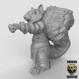 Squirrel monk Miniature | Right - Tabletop RPG & D&D miniature. Perfect for wargaming & collectors