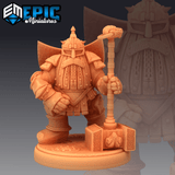 Steel Dwarf Miniature | A - Tabletop RPG & D&D miniature. Perfect for wargaming & collectors
