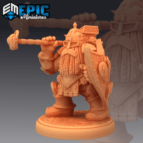 Steel Dwarf Miniature | B - Tabletop RPG & D&D miniature. Perfect for wargaming & collectors