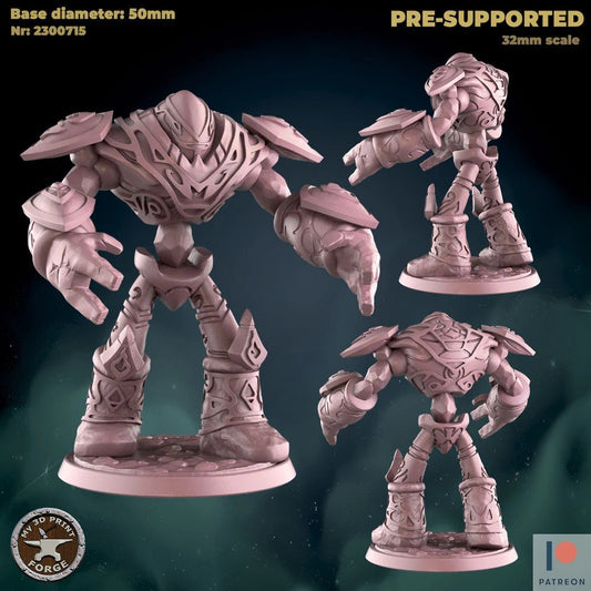 Steel Golem Miniature - A - 28mm