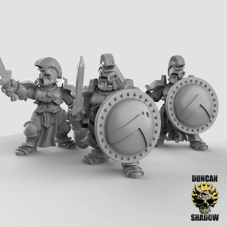 Storm Guard Miniature Greek sword and shield | Set of 3 - Tabletop RPG & D&D miniature. Perfect for wargaming & collectors