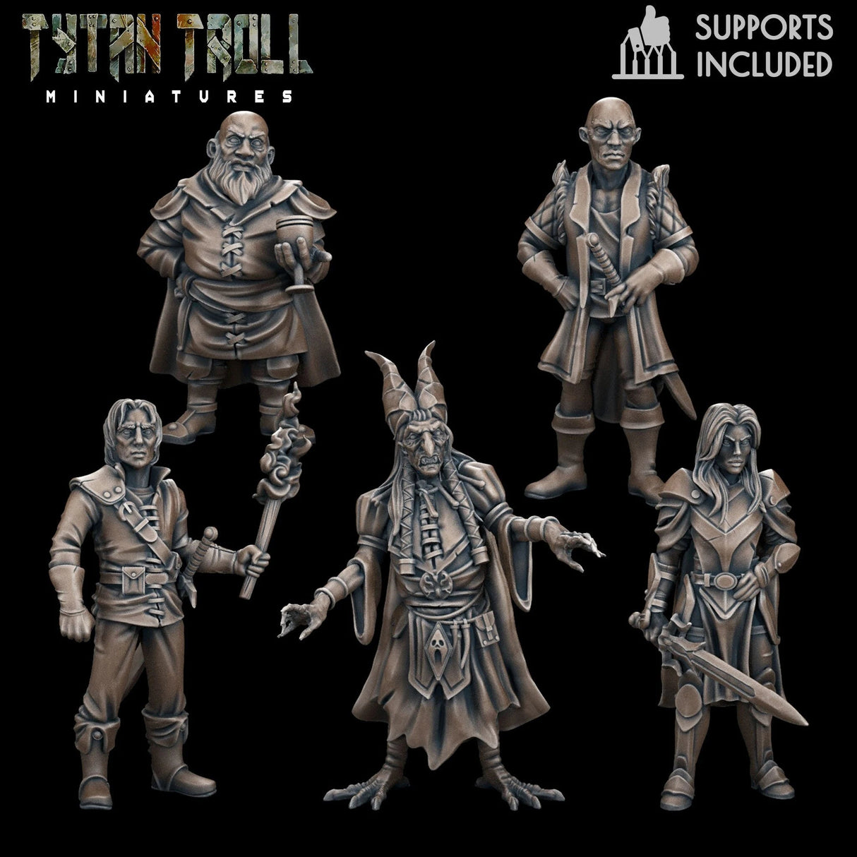 Strahd Bundle Miniature set 2 | Set of 5 - Tabletop RPG & D&D miniature. Perfect for wargaming & collectors
