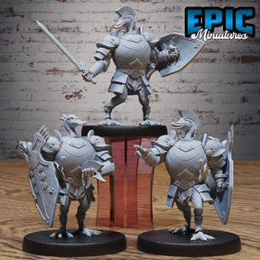 Swan Birdfolk Paladin Miniature | Set of 3 - Tabletop RPG & D&D miniature. Perfect for wargaming & collectors