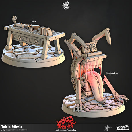 Table Mimic Miniature | Table - Tabletop RPG & D&D miniature. Perfect for wargaming & collectors