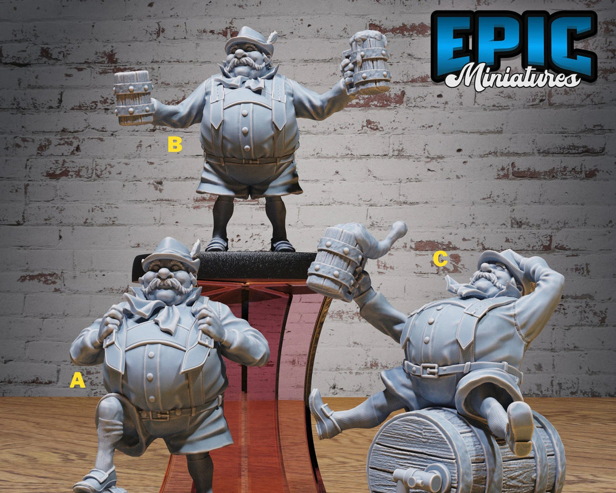Tavern Owner Miniature | Set of 3 - Tabletop RPG & D&D miniature. Perfect for wargaming & collectors