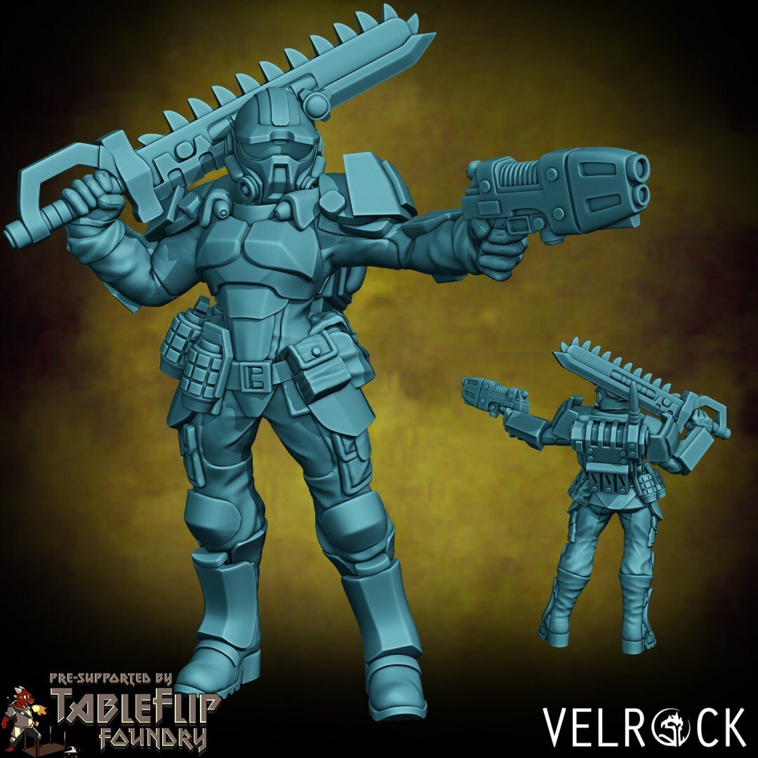 Tempest Guardsmen Miniature | A - Tabletop RPG & D&D miniature. Perfect for wargaming & collectors