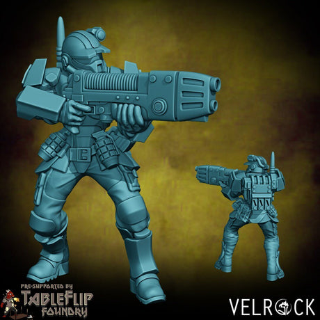 Tempest Guardsmen Miniature | C - Tabletop RPG & D&D miniature. Perfect for wargaming & collectors