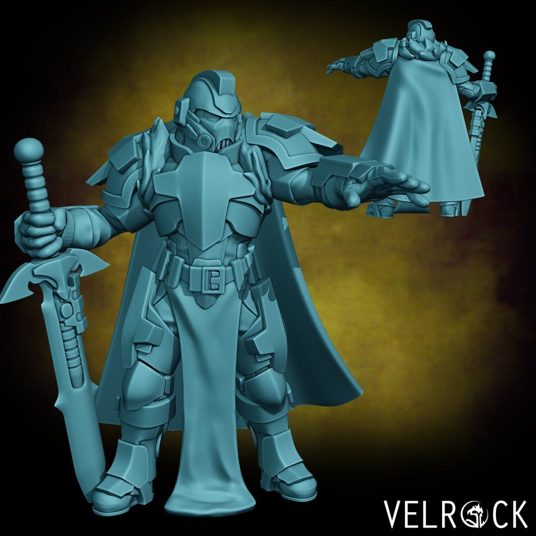 Tempest Paladin Miniature | A - Tabletop RPG & D&D miniature. Perfect for wargaming & collectors