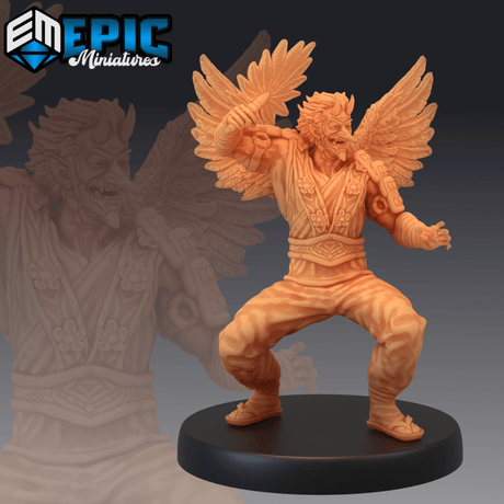 Tengu Angel Miniature | B - Tabletop RPG & D&D miniature. Perfect for wargaming & collectors