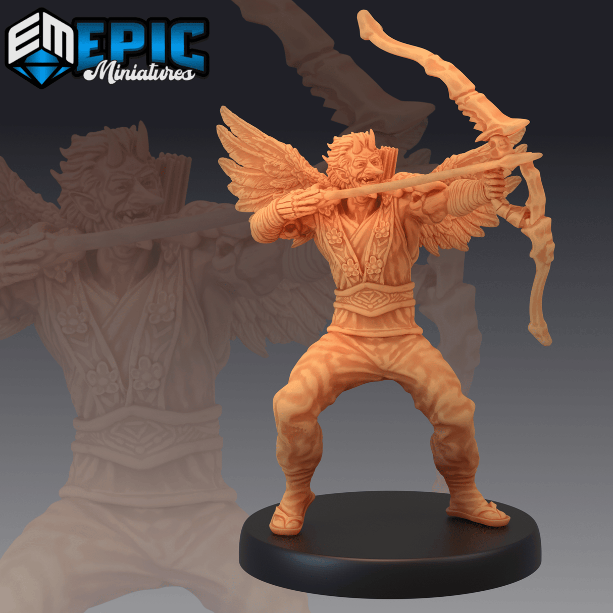 Tengu Angel Miniature | C - Tabletop RPG & D&D miniature. Perfect for wargaming & collectors