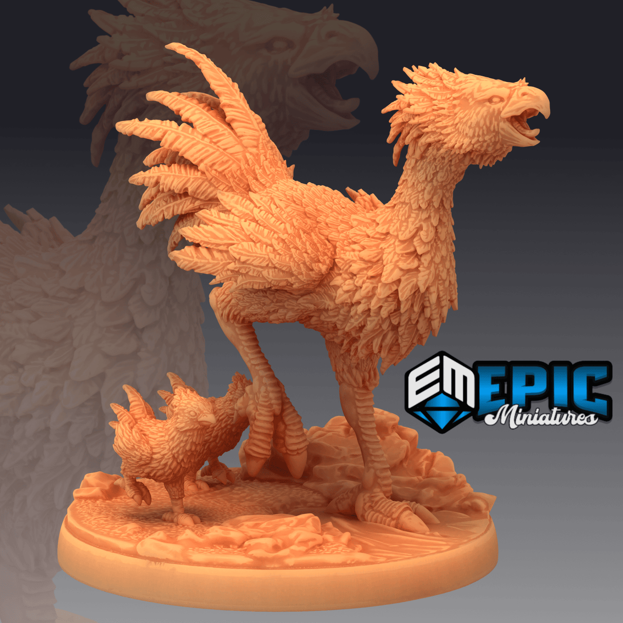 Terror Bird Miniature | C - Tabletop RPG & D&D miniature. Perfect for wargaming & collectors