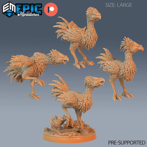 Terror Bird Miniature | Set of 4 - Tabletop RPG & D&D miniature. Perfect for wargaming & collectors