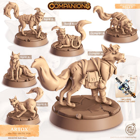 The Arctic Fox Companion Miniature | Bard A - Tabletop RPG & D&D miniature. Perfect for wargaming & collectors