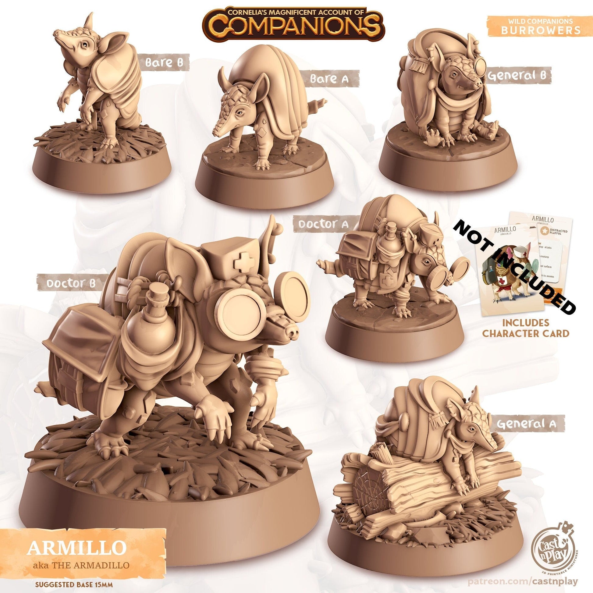 The Armadillo Companion Miniature - Bare A - 32mm