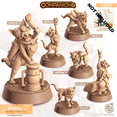 The Bombay Cat Companion Miniature | Scientist/Artif A - Tabletop RPG & D&D miniature. Perfect for wargaming & collectors