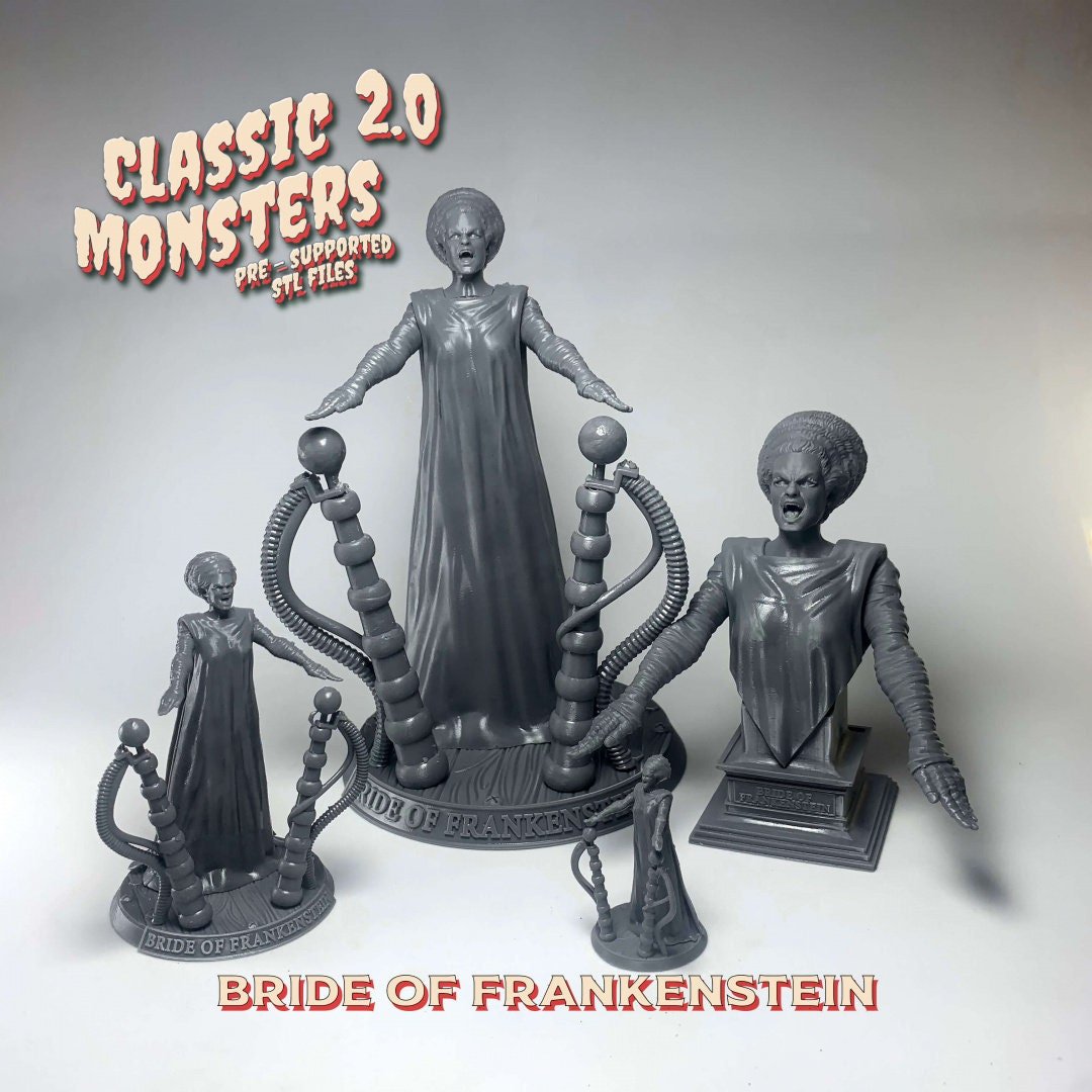 The Bride of Frankenstein Miniature | Frankensteins Bride - Tabletop RPG & D&D miniature. Perfect for wargaming & collectors