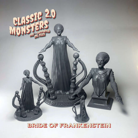 The Bride of Frankenstein Miniature | Frankensteins Bride - Tabletop RPG & D&D miniature. Perfect for wargaming & collectors