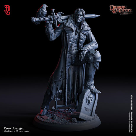 The Crow Avenger Miniature | The Crow Avenger - Tabletop RPG & D&D miniature. Perfect for wargaming & collectors