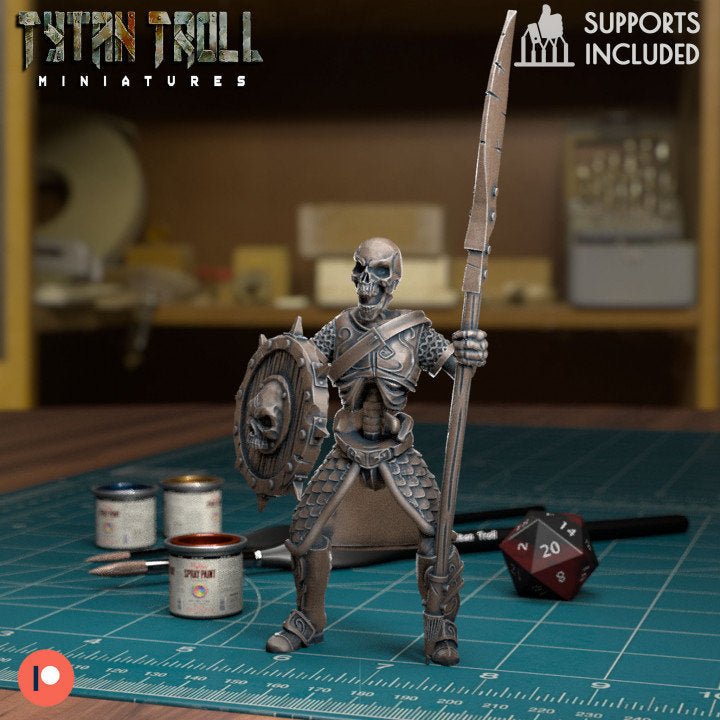 The Crypt Skeleton Bundle Miniature | Skeleton 4 - Tabletop RPG & D&D miniature. Perfect for wargaming & collectors