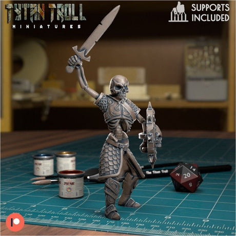 The Crypt Skeleton Bundle Miniature | Skeleton 7 - Tabletop RPG & D&D miniature. Perfect for wargaming & collectors