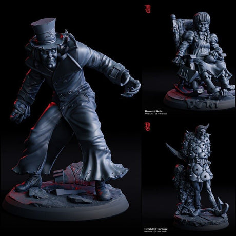 The Deathly Trio Miniature | Set of 3 - Tabletop RPG & D&D miniature. Perfect for wargaming & collectors