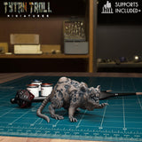 The Giant Plague Rat Miniature | Plague Rat 1 - Tabletop RPG & D&D miniature. Perfect for wargaming & collectors