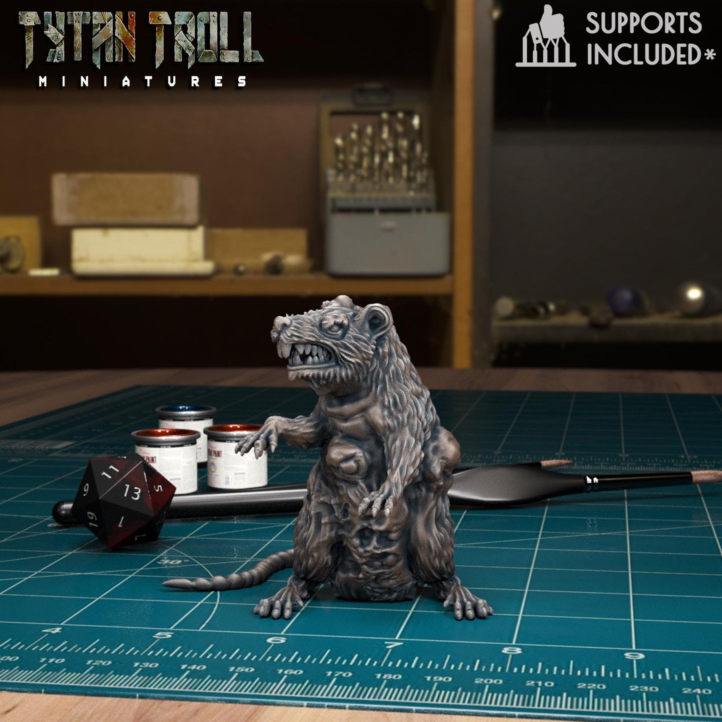 The Giant Plague Rat Miniature - Plague Rat 2 - 32mm