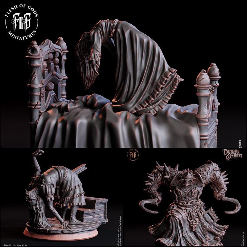 The Girl Possessed Miniature | Full Set All Models - Tabletop RPG & D&D miniature. Perfect for wargaming & collectors