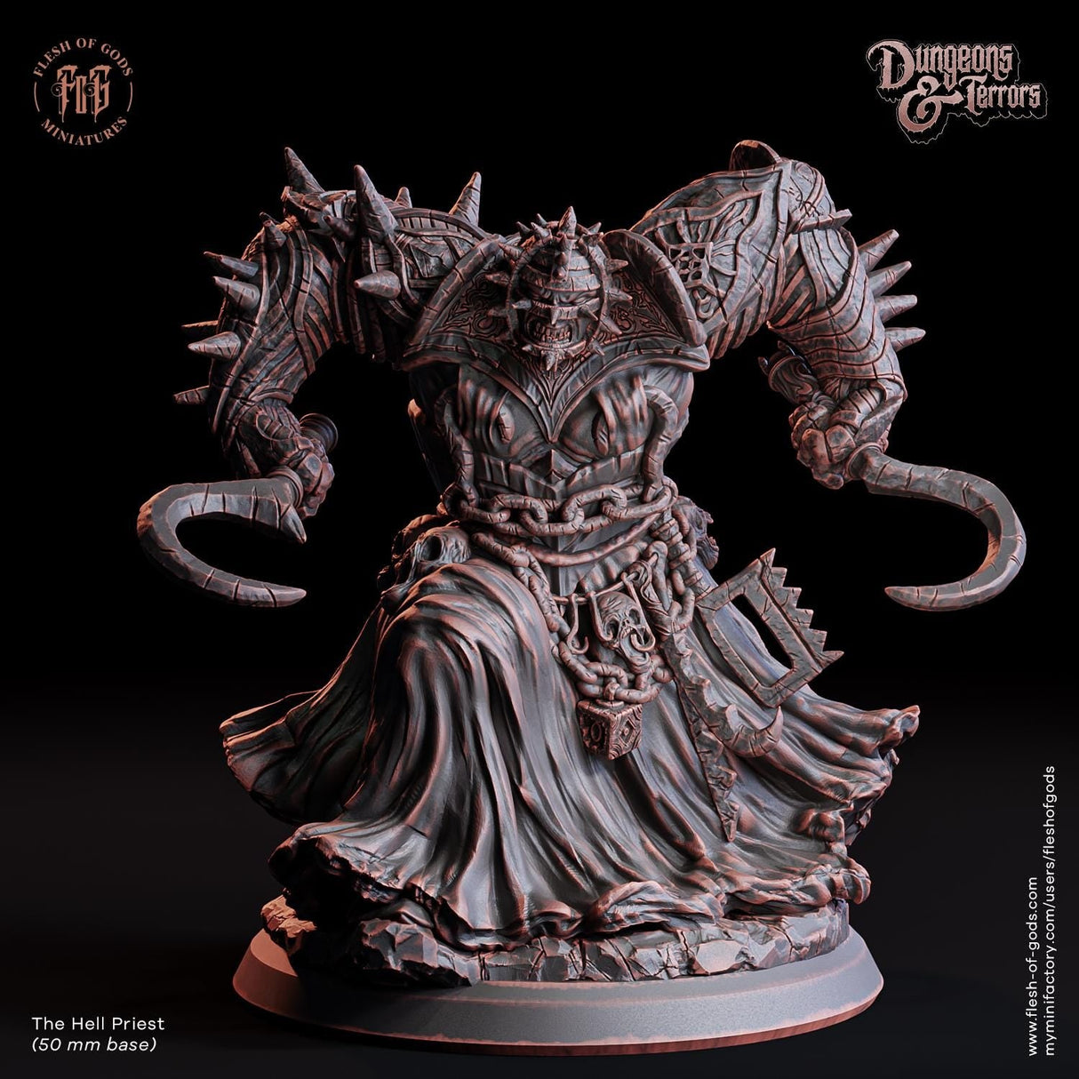 The Girl Possessed Miniature | The Hell Priest - Tabletop RPG & D&D miniature. Perfect for wargaming & collectors