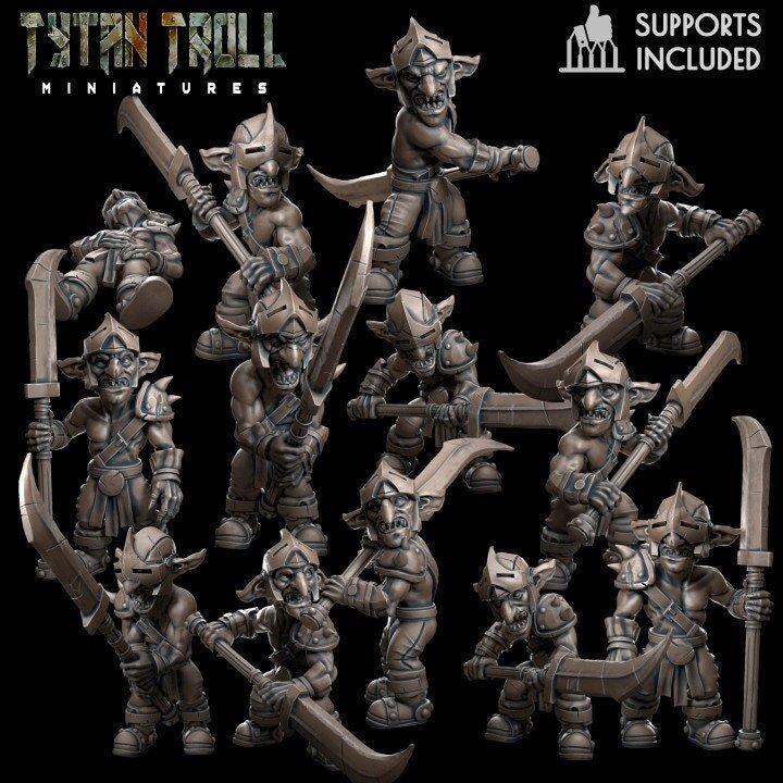 The Goblin Spearmen Miniature - Full Set All Models - 32mm