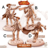 The Greta Boys Outlaw Cowboy Miniature | Set of 4 - Tabletop RPG & D&D miniature. Perfect for wargaming & collectors