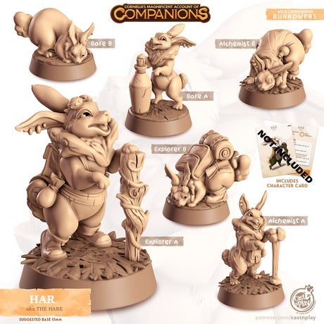 The Hare Companion Miniature | Alchemist A - Tabletop RPG & D&D miniature. Perfect for wargaming & collectors