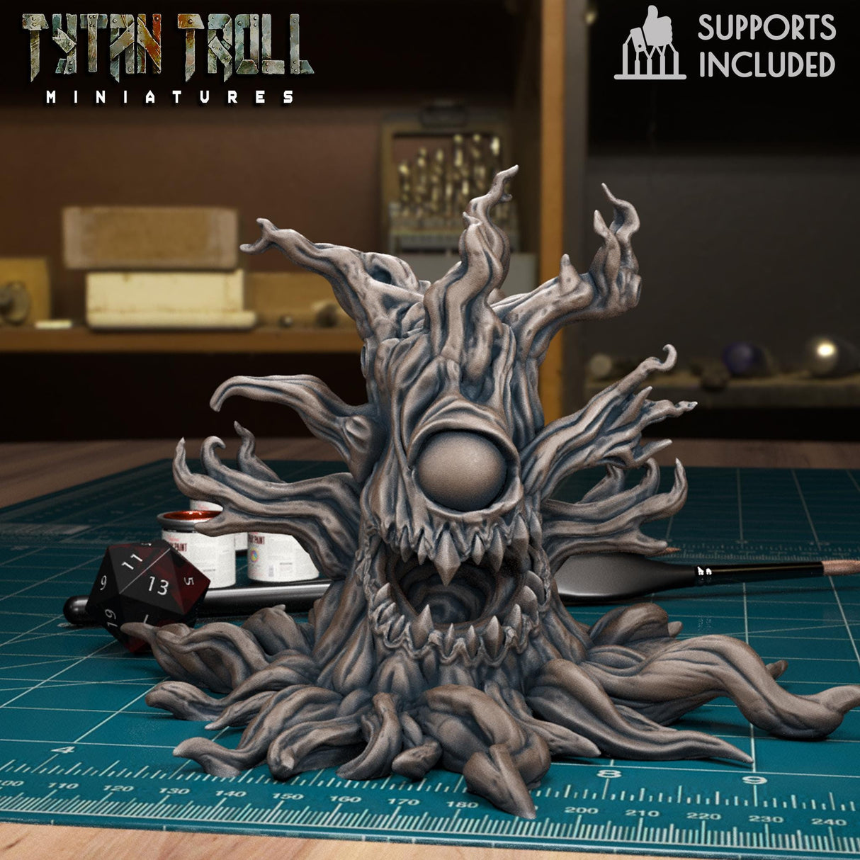 The Haunted Tree Miniature | Haunted Tree 1 - Tabletop RPG & D&D miniature. Perfect for wargaming & collectors