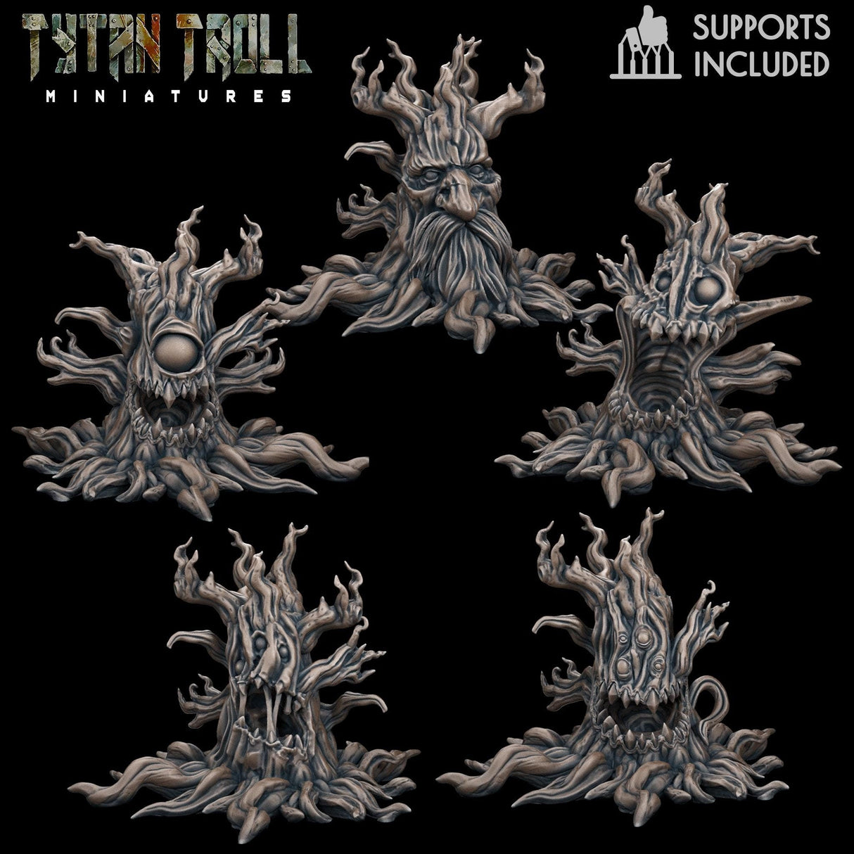 The Haunted Tree Miniature | Haunted Tree 1 - Tabletop RPG & D&D miniature. Perfect for wargaming & collectors