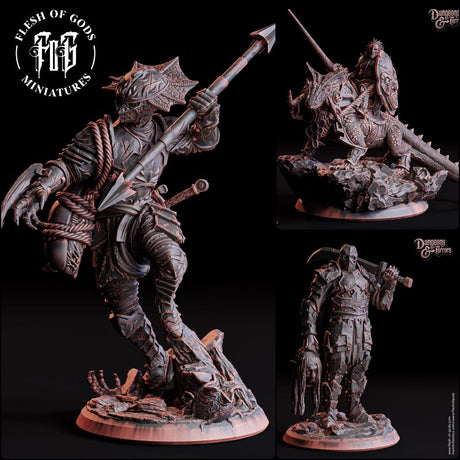 The Hunter, The Jouster Miniature | Full Set All Models - Tabletop RPG & D&D miniature. Perfect for wargaming & collectors