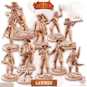 The Lawmen Collection Wild West Bundle Miniature | Full Set All Models - Tabletop RPG & D&D miniature. Perfect for wargaming & collectors