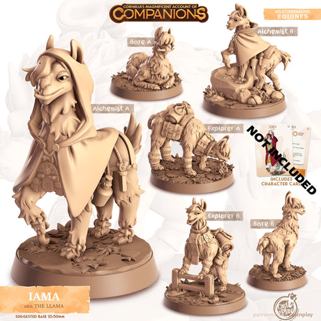 The Llama Companion Miniature | Alchemist A - Tabletop RPG & D&D miniature. Perfect for wargaming & collectors
