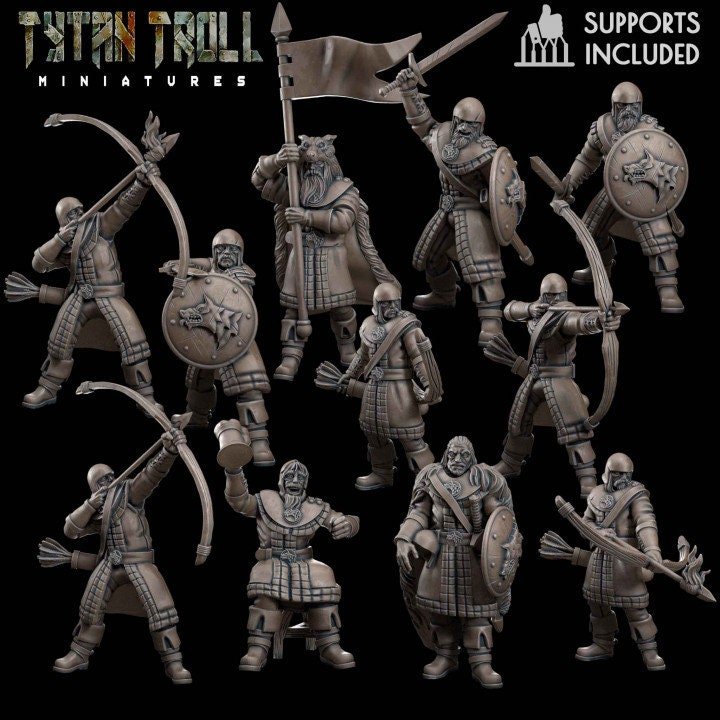 The Massive Guards Miniature | Full Set All Models - Tabletop RPG & D&D miniature. Perfect for wargaming & collectors