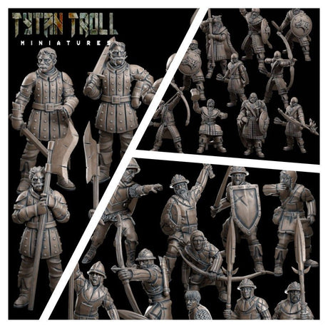 The Massive Guards Miniature | Full Set All Models - Tabletop RPG & D&D miniature. Perfect for wargaming & collectors