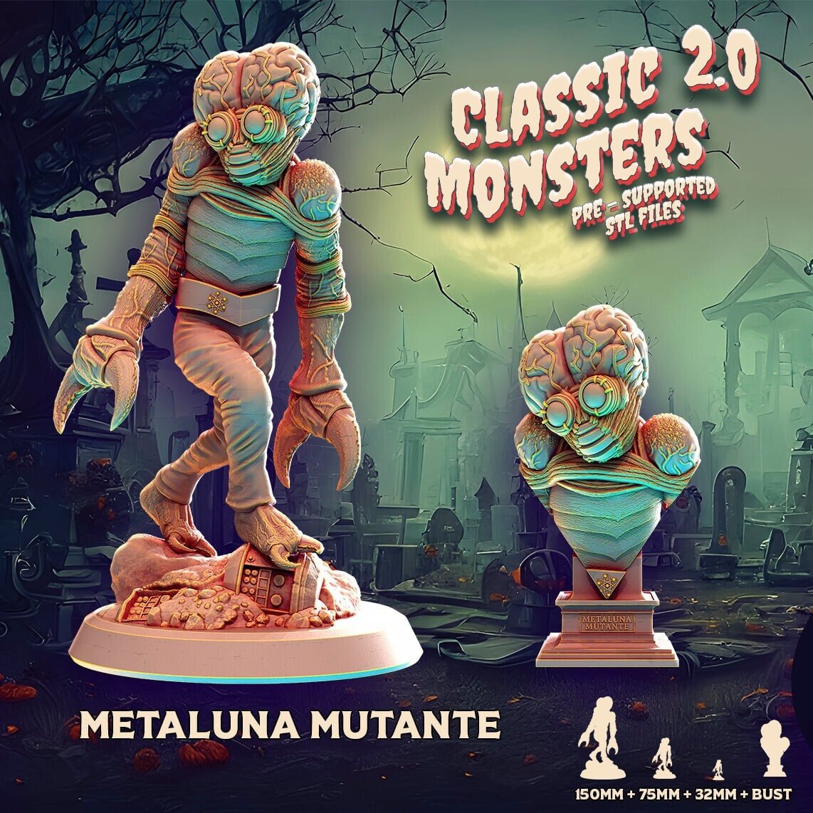The Metaluna Mutant Miniature | The Metaluna Mutant - Tabletop RPG & D&D miniature. Perfect for wargaming & collectors