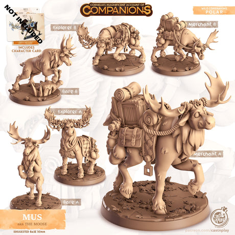 The Moose Companion Miniature | Bare A - Tabletop RPG & D&D miniature. Perfect for wargaming & collectors