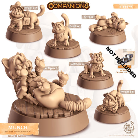 The Munchkin Cat Companion Miniature | Artisan A - Tabletop RPG & D&D miniature. Perfect for wargaming & collectors