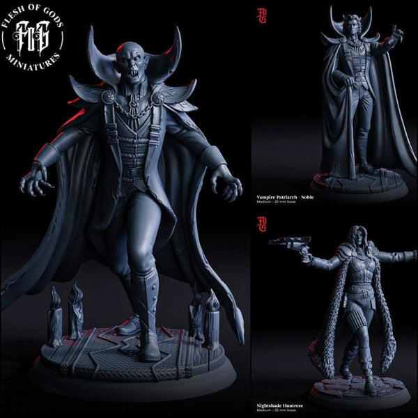 The Noble Vampire Miniature | Full Set All Models - Tabletop RPG & D&D miniature. Perfect for wargaming & collectors
