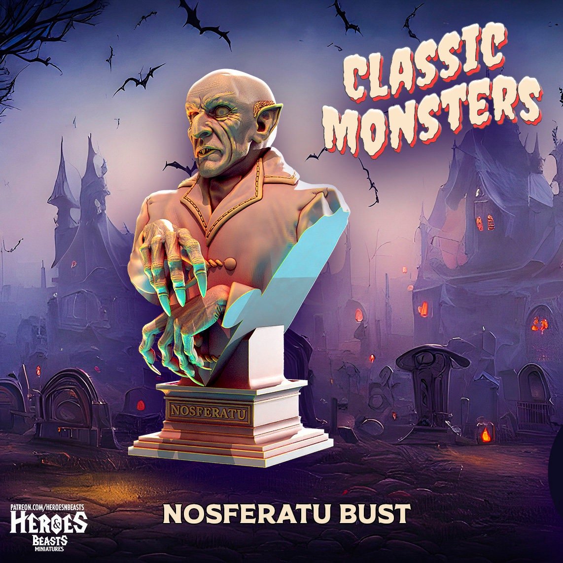 The Nosferatu, Vampire lord Miniature | he Nosferatu - Tabletop RPG & D&D miniature. Perfect for wargaming & collectors