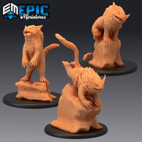 The Owlcat Miniature | Set of 3 - Tabletop RPG & D&D miniature. Perfect for wargaming & collectors