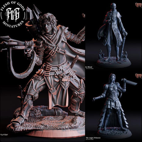 The Parasite Hunter, Elder Blood undead Miniature | Full Set All Models - Tabletop RPG & D&D miniature. Perfect for wargaming & collectors