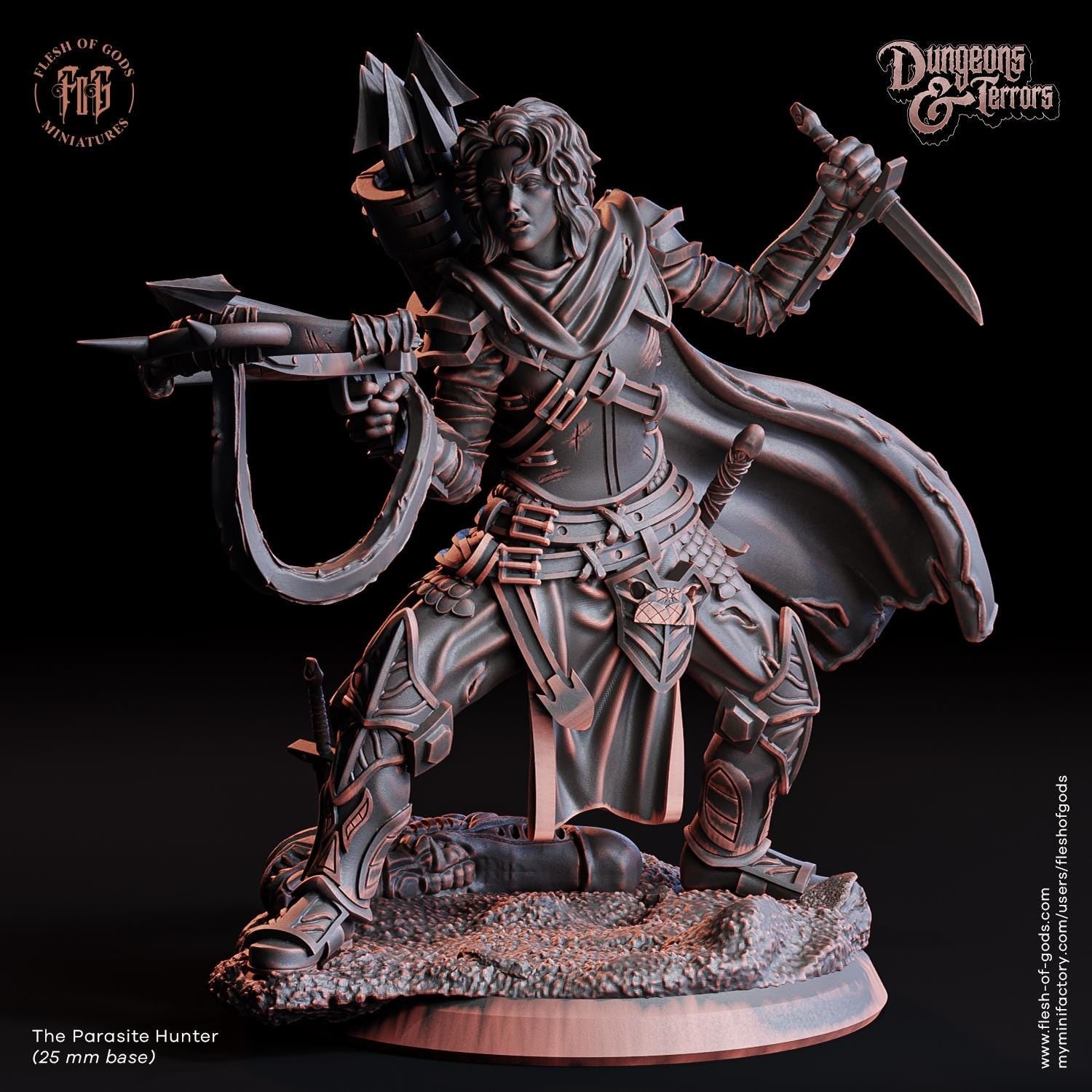 The Parasite Hunter, Elder Blood undead Miniature - The Parasite Hunter - 32mm