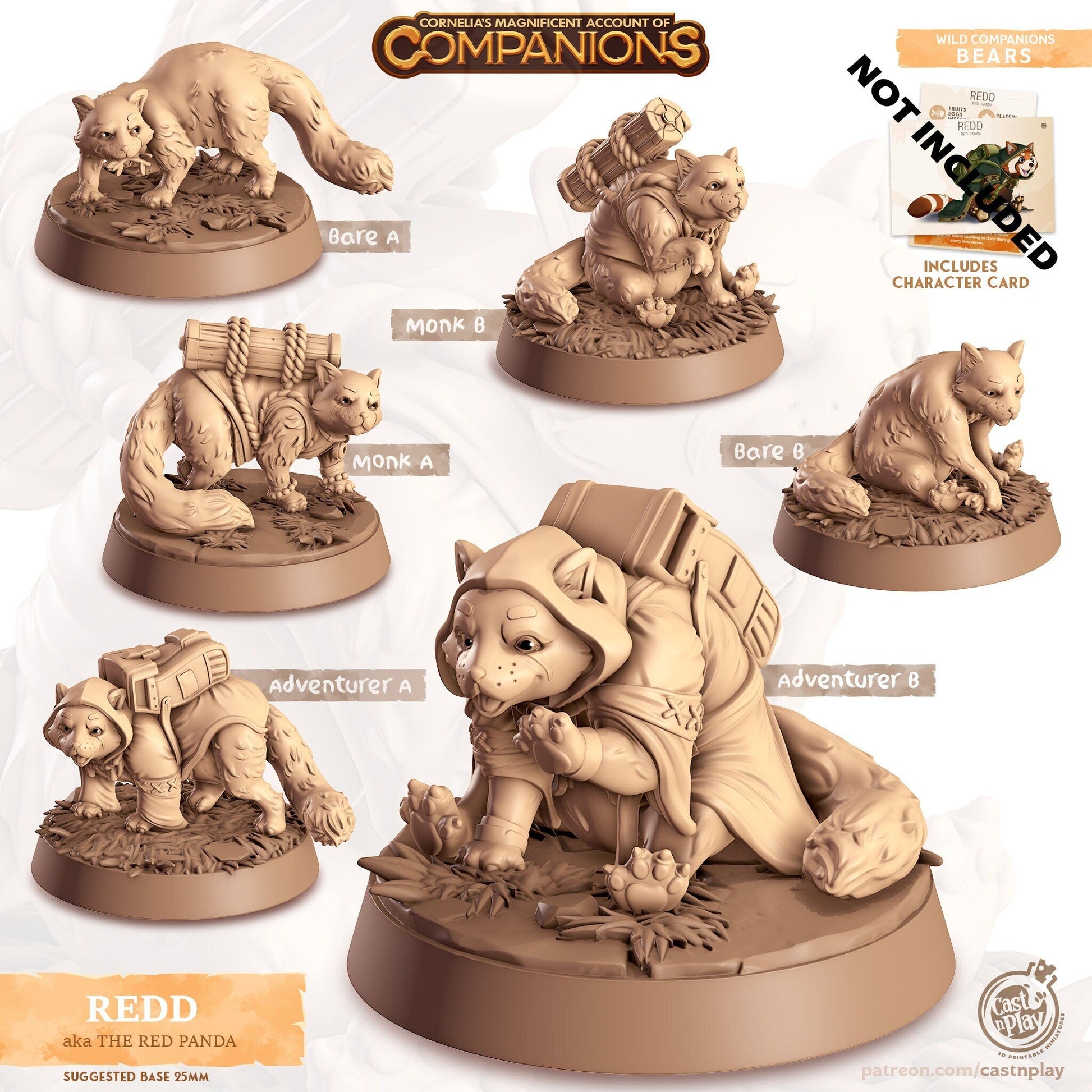 The Red Panda Companion Miniature - Adventurer A - 32mm